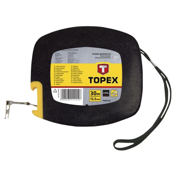 Banda de masurat din otel. la cap carlig 30 m x 12.5mm. Topex. image