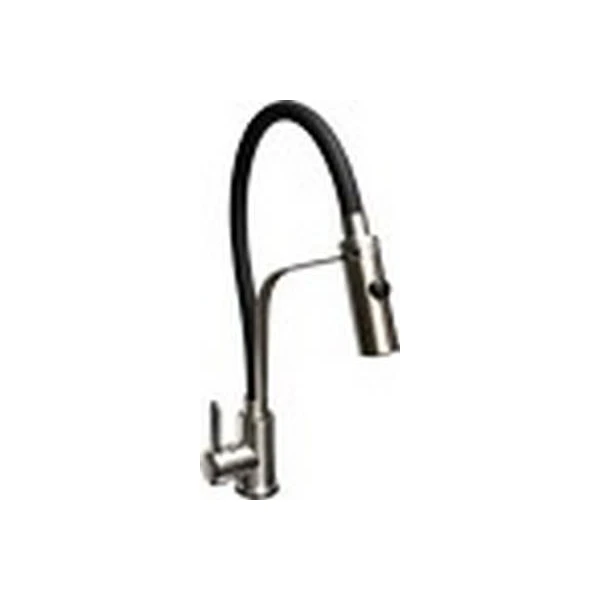 Baterie pentru bucatarie RUBANO. Cu pipa neagra U. Inox. image