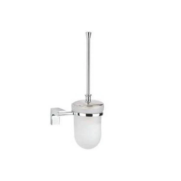 Perie pentru vas WC BUCCA. Cu capac. Crom. Sticla mata. image
