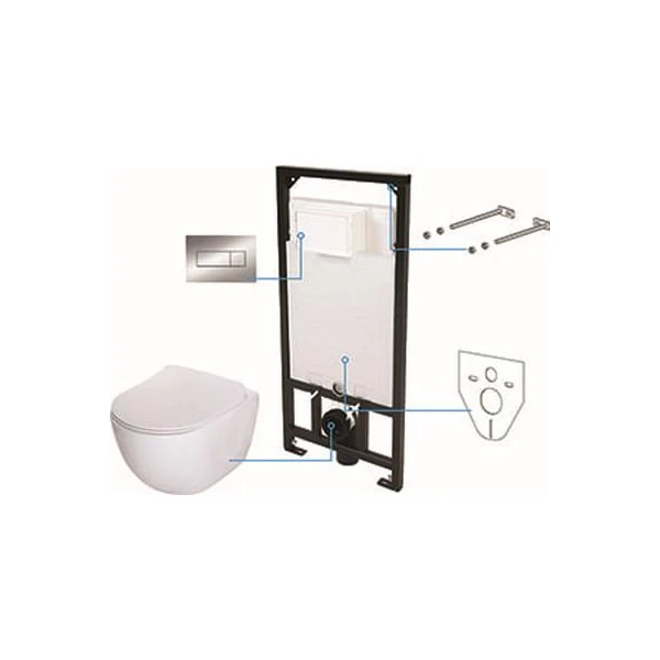 Vas WC set 6 in 1, suspendat, 9l, Peonia DEANTE image