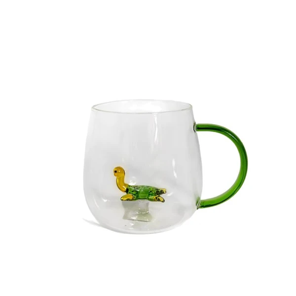 Cana din sticla cu figura in interior "TESTOASA", 400ml, 1buc image