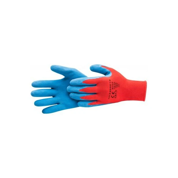 Manusi de lucru Super Soft Hardy. Tricot + Latex. L. Rosu/ Albastru. image
