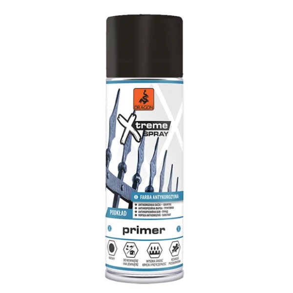 Vopsea-grund, spray, negru, 400 ml, DRAGON image