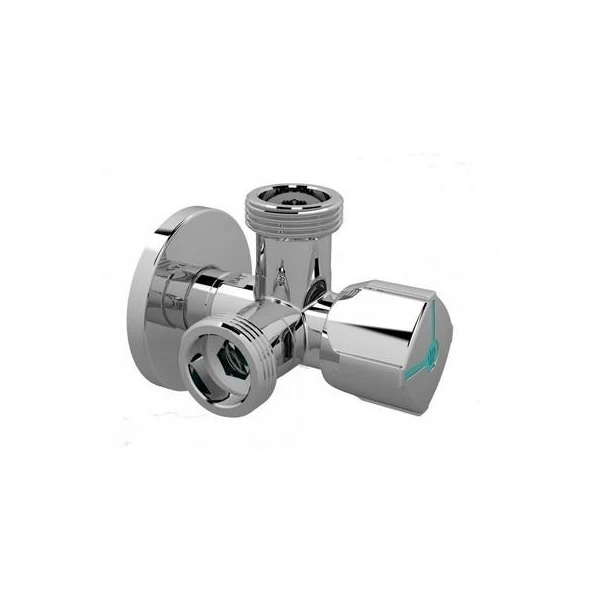 Robinet coltar nichelat A80 Twin Arco. d 1/2" M x 3/4" M. image