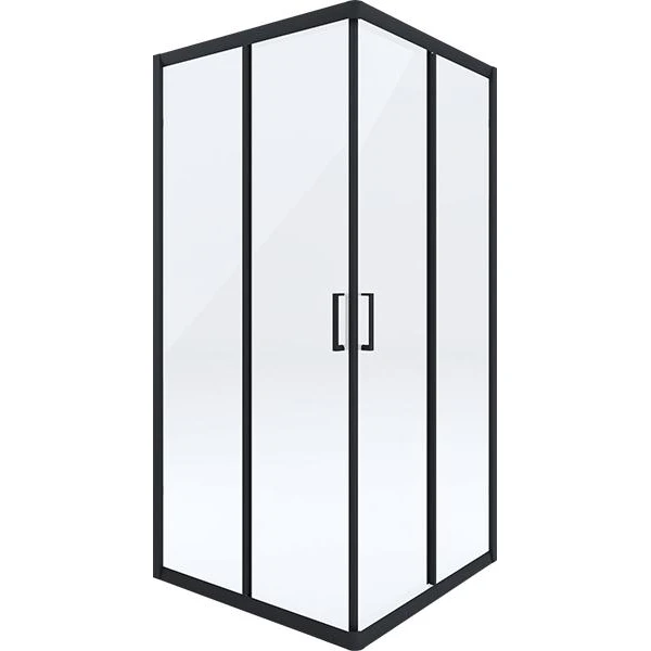 Cabina de dus, patrata, 90x90x185cm, neagra, sticla transparenta, FUNKIA DEANTE image