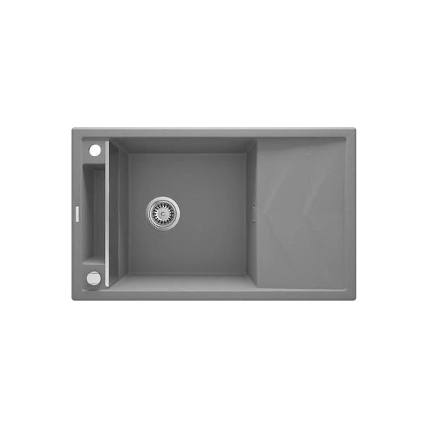 Chiuveta din granit Magnetic Deante. 1 cuva. Picurator. Stanga/ dreapta. Set fiting. Gri metalic. 820 x 500 x 210 mm image