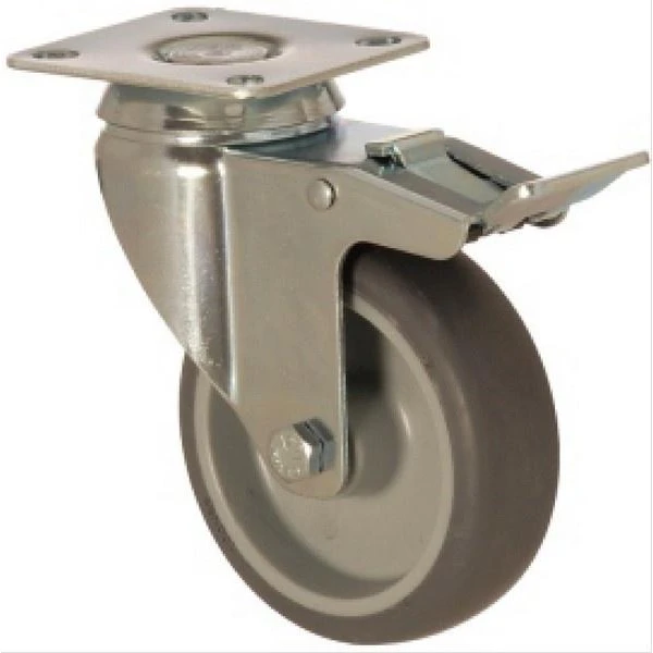 Roata pivotanta din polipropilena cu frana si fixare pe bolt, d 125mm image