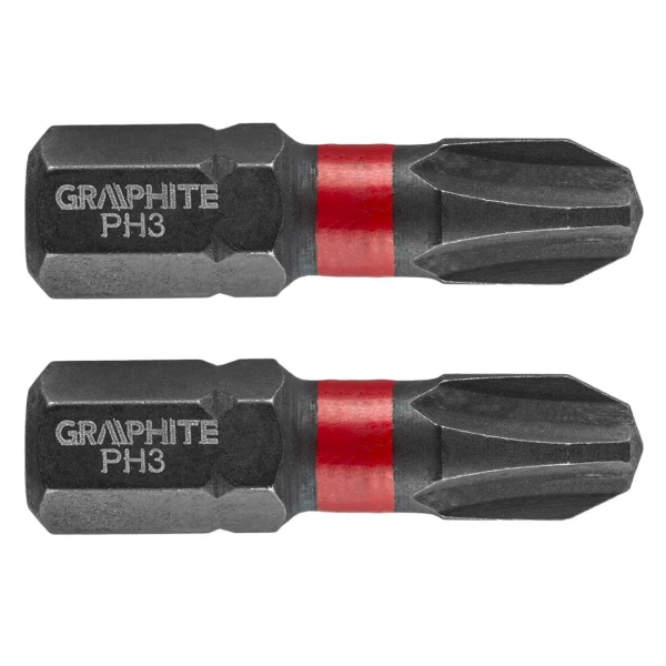 Biti de impact pentru insurubare 56H502 Graphite. PH3 x 25 mm. 1/4". 2 buc. image