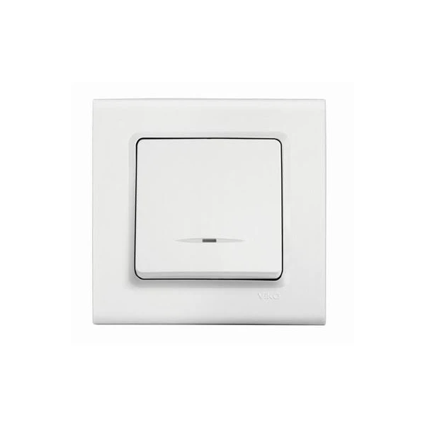Intrerupator cu o clapa cu indicator luminos Linnera Viko by Panasonic. Alb image
