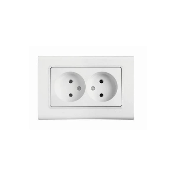Priza dubla fara impamintare Linnera Viko by Panasonic. Alb. 16 A. image