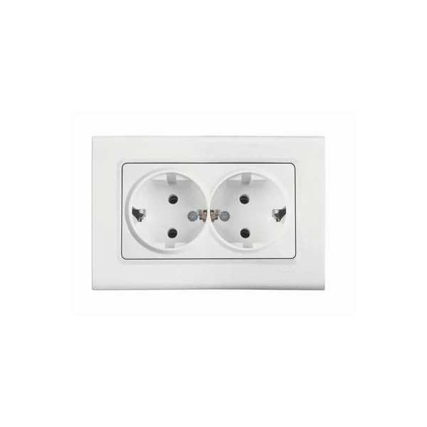 Priza dubla cu impamintare Linnera Viko by Panasonic. Alb image
