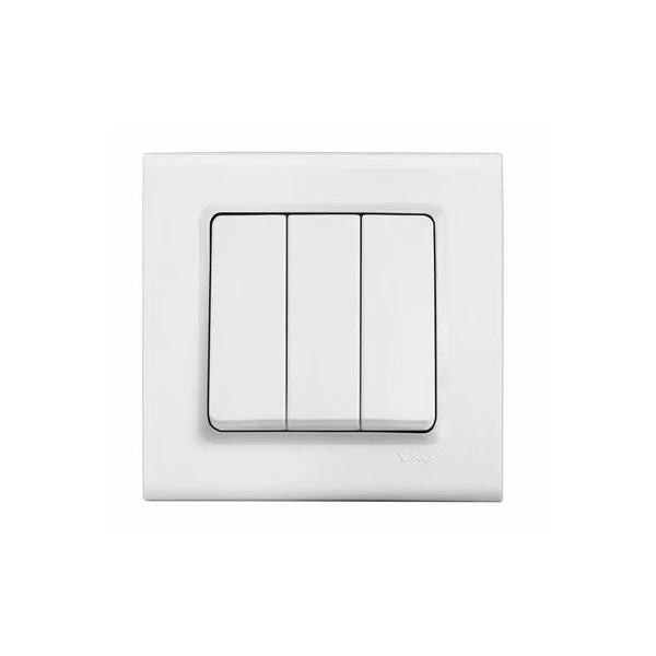 Intrerupator cu trei clape Linnera Viko by Panasonic. Alb image