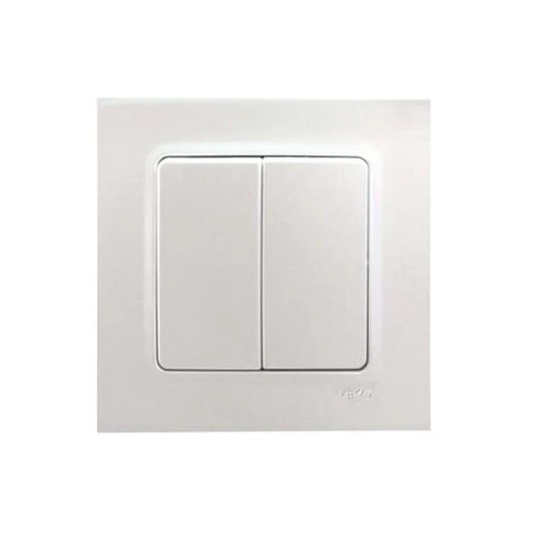 Intrerupator cu doua clape Linnera Life Viko by Panasonic. Perla alba image