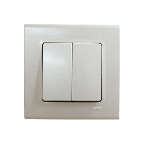 Intrerupator cu doua clape cu indicator luminos Linnera Life Viko by Panasonic. Perla alba image