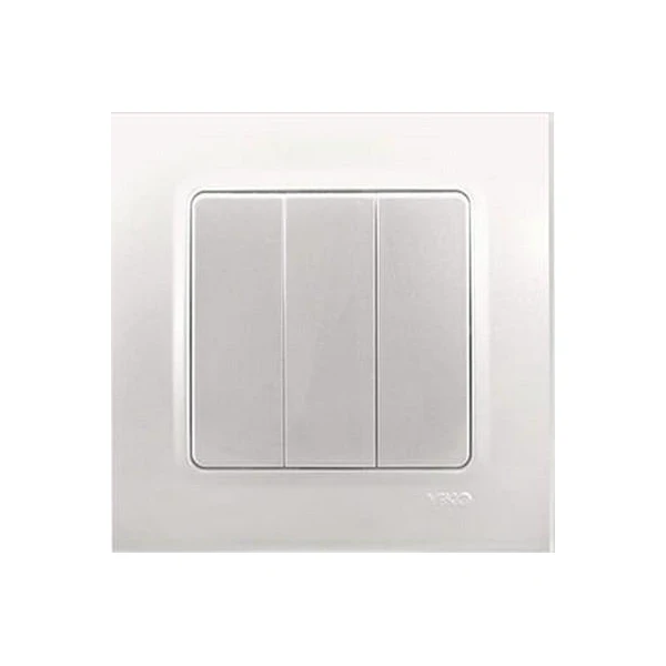 Intrerupator cu trei clape Linnera Life Viko by Panasonic. Perla alba image