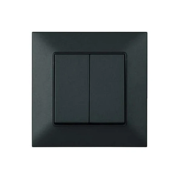 Intrerupator cu doua clape Linnera Life Viko by Panasonic. Negru image