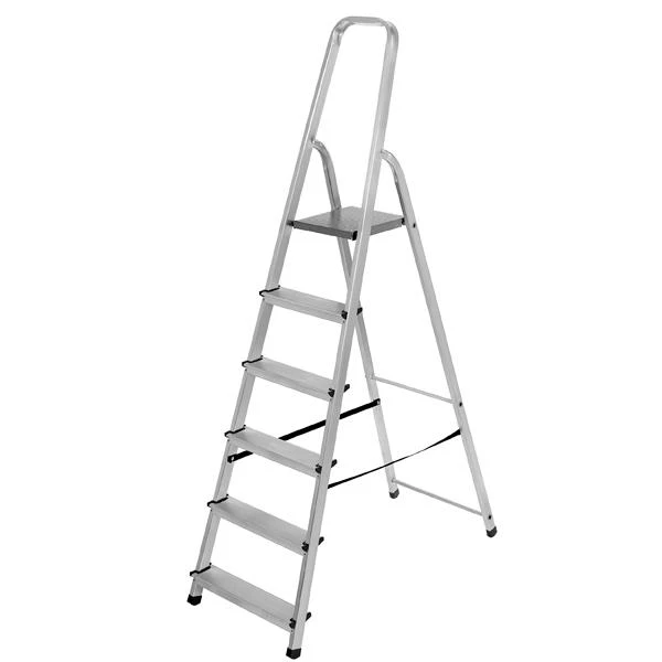 Scara din aluminiu simpla SLIM BAU WELT. Pliabila. 6 trepte. image