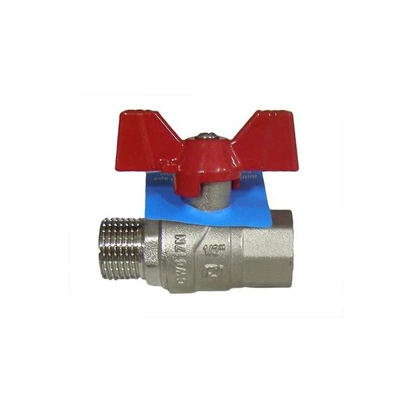Robinet de trecere cu bila Rubano. d 1/2" FE/ FI. Maner fluture. Alama. image