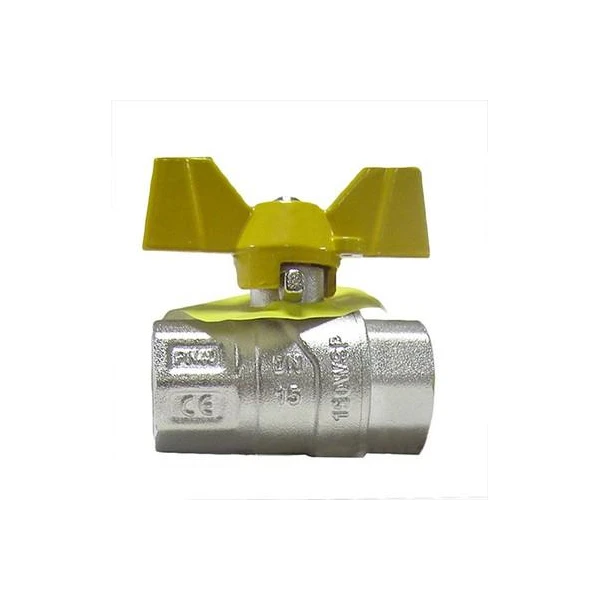 Robinet cu bila pentru gaz FF RUBANO. d 1/2''. Maner fluture. Armat. image