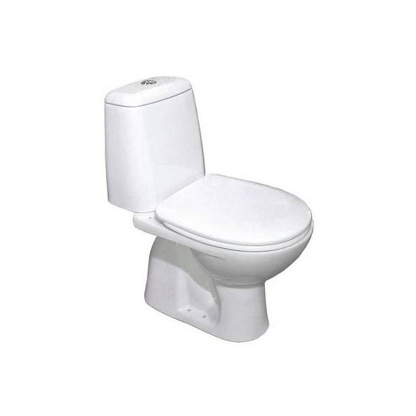 Vas WC compact de podea, alb, 45°, alimentare inferioara de jos d1/2 (dreapta), capac microlift, FARO image