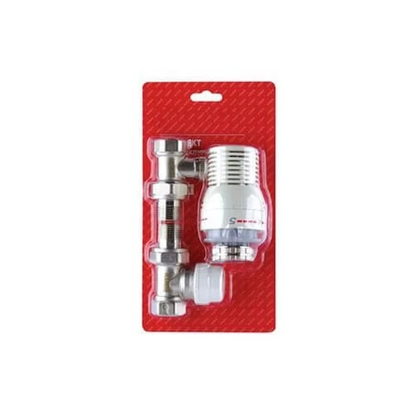 Set de robinete pentru calorifer MPN. d 1/2" de colt (tur -retur - cap termostat) image