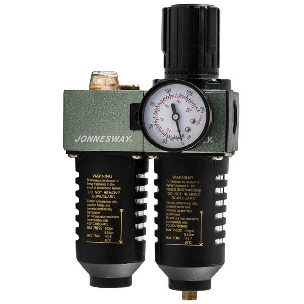 Grup de filtrare-lubrifiere aer din doua module JAZ-6704 Jonnesway. Filtru. Ulei. Regulator de presiune. 3/8". image