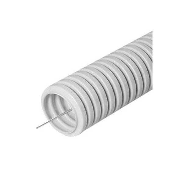 Tub gofrat (tip copex) Promrukav. PVC. 750 N. 16 mm. Cu sonda. Gri. 1 rola - 100 m. image