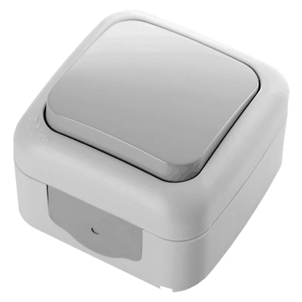 Intrerupator simplu pentru exterior, IP54, gri, Palmiye Viko image