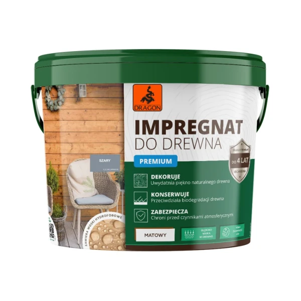Impregnant, lemn, gri, 5 L, DRAGON image