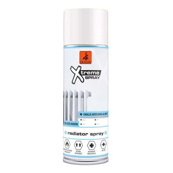 Email, alchidic, pentru radiatoare, spray, alb lucios, 400 ml, DRAGON image