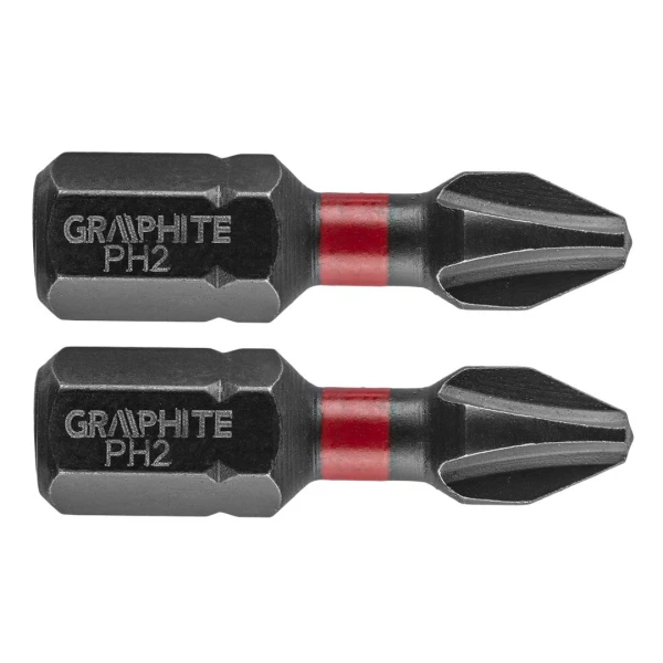 Biti de impact pentru insurubare 56H501 Graphite. PH2 x 25 mm. 1/4". 2 buc. image