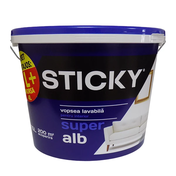 Vopsea, lavabila, interior, 15 L + grund 4 L, STICKY image