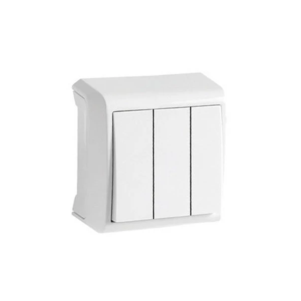 Intrerupator cu trei clape Vera Viko by Panasonic. Alb image