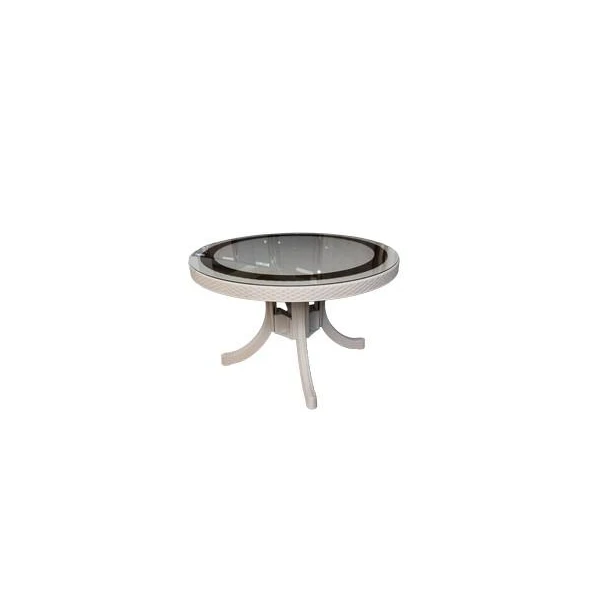 Masa din ratan, rotunda, 120 cm, cappucino image
