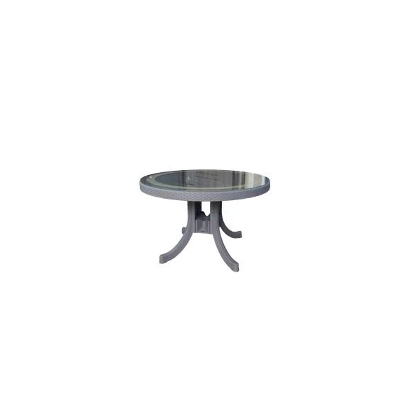 Masa din ratan, rotunda, 120cm, alb-gri image