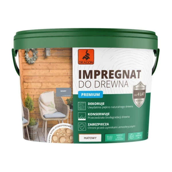 Impregnant, lemn, gri, 10 L, DRAGON image