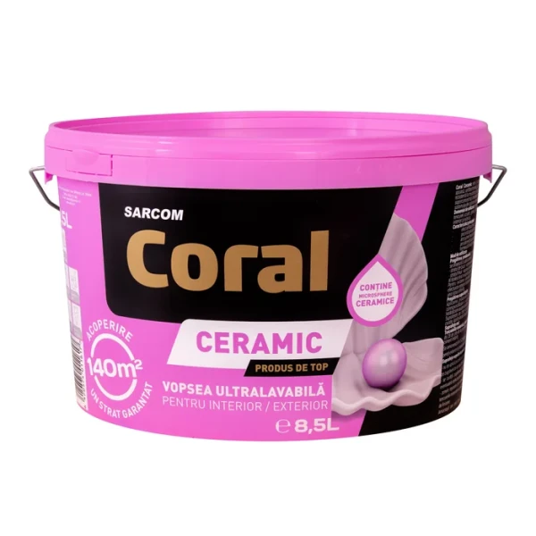 Vopsea, ultralavabila, antibacteriana, 8.5 L, Ceramic, CORAL image