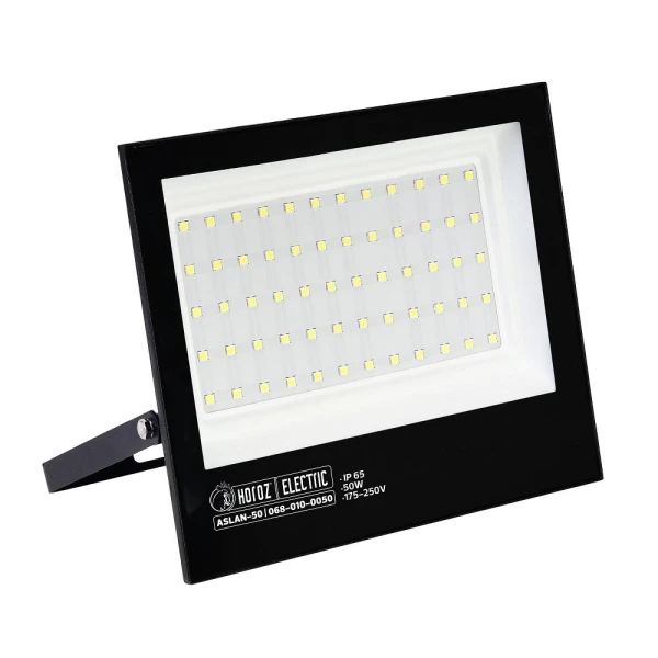 Proiector LED, 50 W, 4000 lm, 6400 K, IP65, negru, ASLAN-50 Horoz image