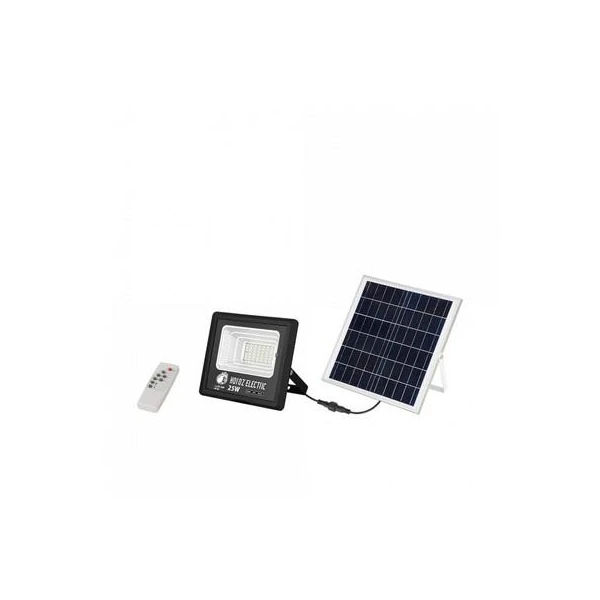 Proiector LED cu panou solar TIGER Horoz. 25 W. 465 Lm. 6400 K. IP65. Negru. image