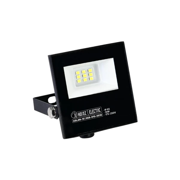 Proiector LED, 10 W, 800 lm, 6400 K, IP65, negru, ASLAN-10 Horoz image