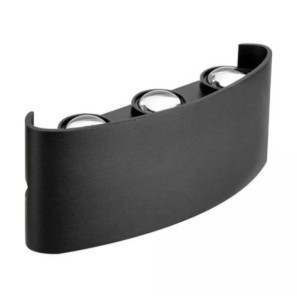Aplica de perete decorativa, 6 W, 4200 K, 540 lm, negru, IP65, PROTON-6 Horoz image