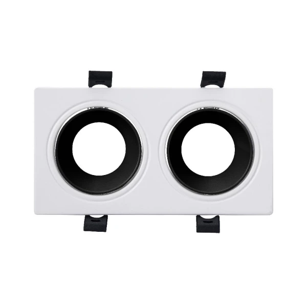 Spot LED patrat incastrat, 2x10 W, IP20, alb/negru, AZELYA-3 Horoz image