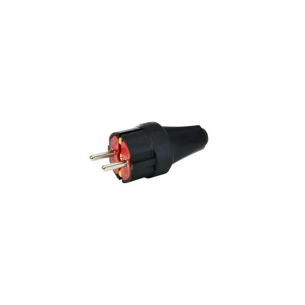 Stecher cu impamintare TEB. Cauciuc. Negru. IP44. 16 A. image