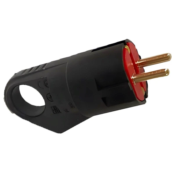 Stecher in unghi cu impamintare, 16А, IP44, negru, TEB image