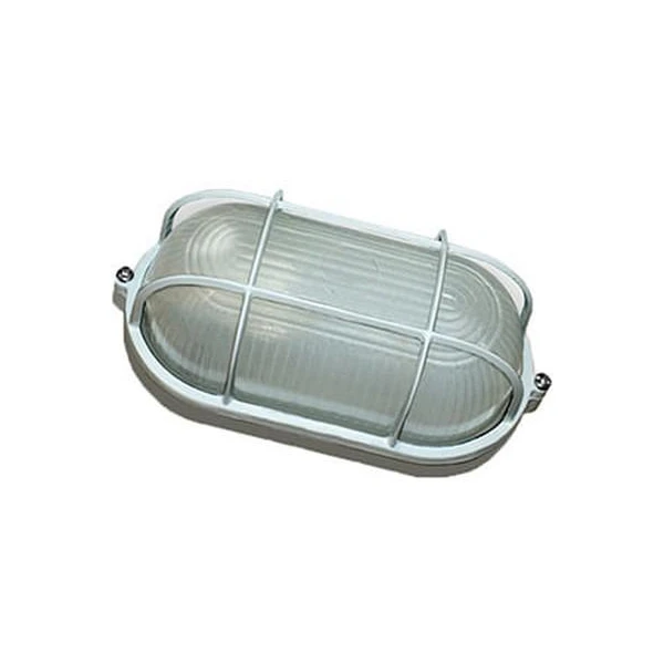 Corp pe perete/tavan cu grila (aluminiu). E27. oval. IP54. alb. Ecostrum image