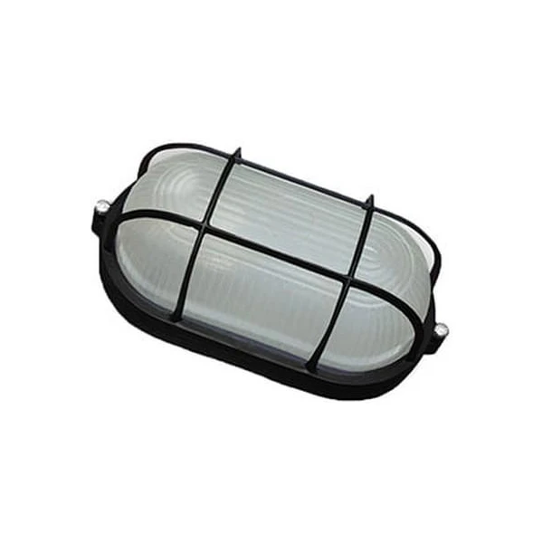 Corp de iluminat cu grilaj de protectie din aluminiu Ecostrum. Oval. Negru. E27. IP54. image