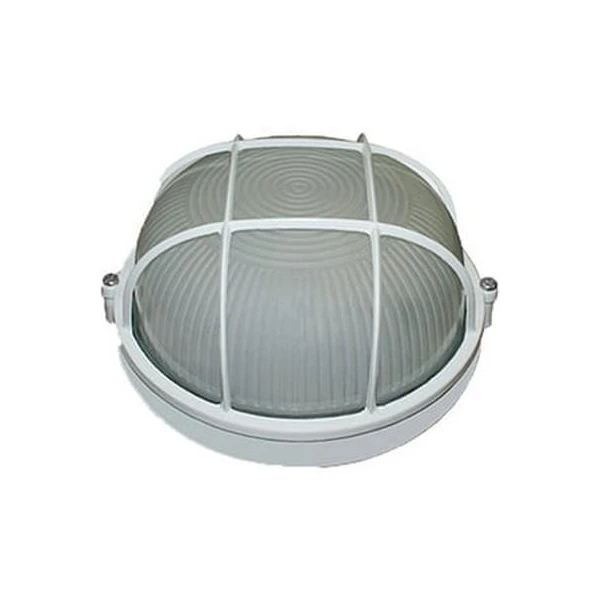 Corp pe perete/tavan cu grila (aluminiu). E27. rotund. IP54. alb. Ecostrum image