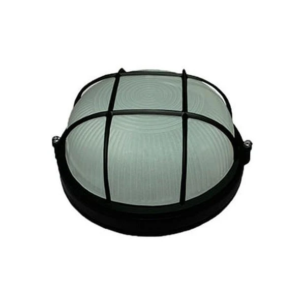 Corp pe perete/tavan cu grila (aluminiu). E27. rotund. IP54. negru. Ecostrum image