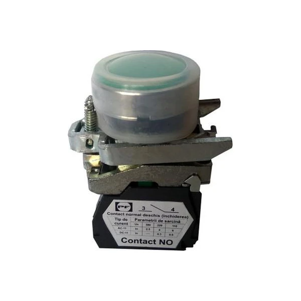Comutator. tip buton. cilindric +1NO+capac din silicon. verde image