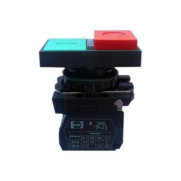 Comutator. tip buton cu LED. dreptunghiular. 'start-stop'. fara fixare. 1NO/1NC image